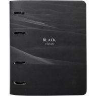 Тетрадь B5 120 л., клет. "Monochrome песок" на кольцах, иск. кожа, черный