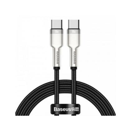 Кабель Baseus CATJK-D01, Cafule Series Metal Data Cable, Type-C to Type-C 100W, 2m, Black