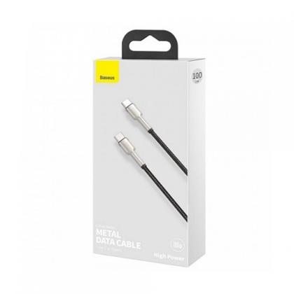 Кабель Baseus CATJK-D01, Cafule Series Metal Data Cable, Type-C to Type-C 100W, 2m, Black