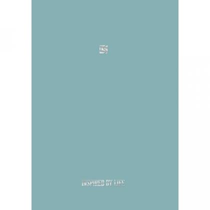 Тетрадь А5 120 л., клет. "Floreale. Smoky Sky" на кольцах, обл. картон, матов. ламинация, тиснение фольгой, голубой