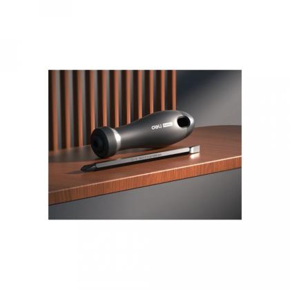 Отвертка Deli HS EHT1055 SL6, PH2*100 мм, Soft Touch, черный