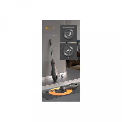 Отвертка Deli HS EHT1055 SL6, PH2*100 мм, Soft Touch, черный