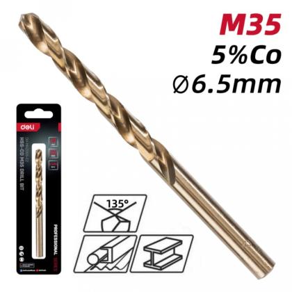Сверло по металлу Deli RS EDH-MHZ065-E2 6.5 мм, DIN 338, HSCo 5%