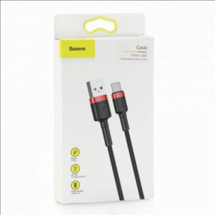 Кабель Baseus CATKLF-B91 Cafule Cable USB to Type-C 3A1m Red+Black