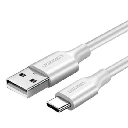 Кабель UGREEN US287-60122, USB-A 2.0 to Type C, 3A, силиконовый, 1,5 м., белый