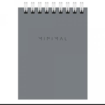 Блокнот А7 75*105 мм, 40 л., в клетку "Minimal Classic" спираль сверху, обл. картон, ассорти