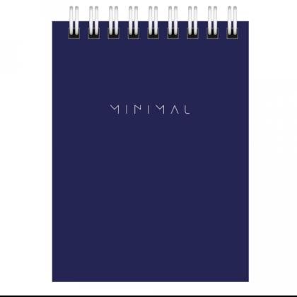 Блокнот А7 75*105 мм, 40 л., в клетку "Minimal Classic" спираль сверху, обл. картон, ассорти