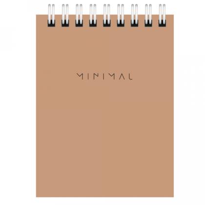 Блокнот А7 75*105 мм, 40 л., в клетку "Minimal Classic" спираль сверху, обл. картон, ассорти