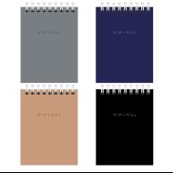 Блокнот А7 75*105 мм, 40 л., в клетку "Minimal Classic" спираль сверху, обл. картон, ассорти