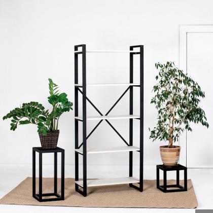 Стеллаж «Loft CH-3» 800х350х1820мм ЛДСП,цвет Дуб золотой Craft, металл черный