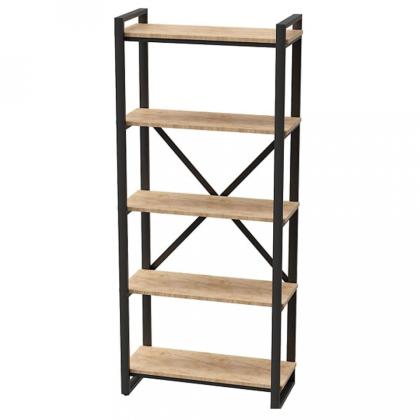 Стеллаж «Loft CH-3» 800х350х1820мм ЛДСП,цвет Дуб золотой Craft, металл черный
