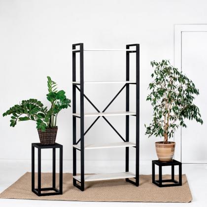 Стеллаж «Loft CH-3» 800х350х1820мм ЛДСП,цвет Дуб золотой Craft, металл черный