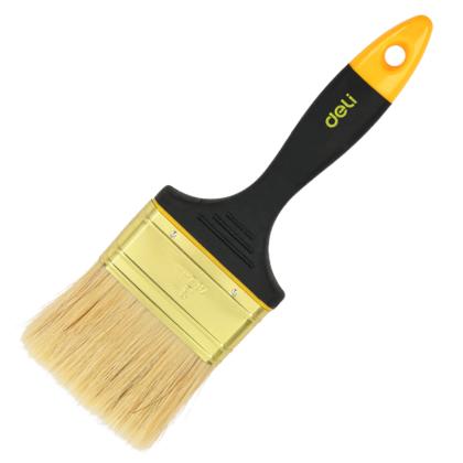 Кисть малярная плоская 3"-75 мм Deli YS EDL509145 пластиковая рукоятка, смешанная щетина, черная
