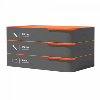 Набор ручного инструмента Deli HS H1001-ADE 15 предметов, бокс, Soft Touch, оранжевый