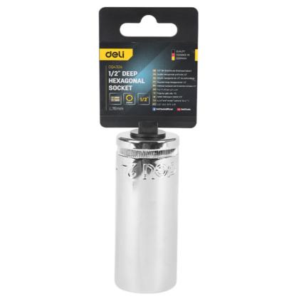 Головка торцевая шестигранная Deli YS EDQ4324 1/2", 24 мм, глубокая