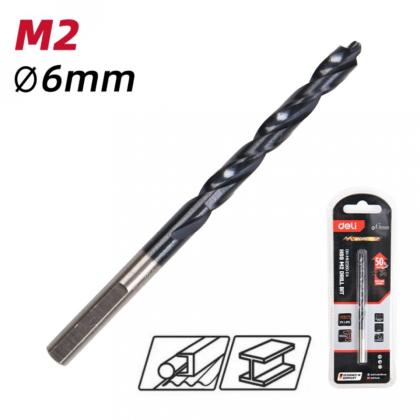 Сверло по металлу Deli RS EDH-MHZ060-E4 6.0 мм, DIN 338, HSS-TiN
