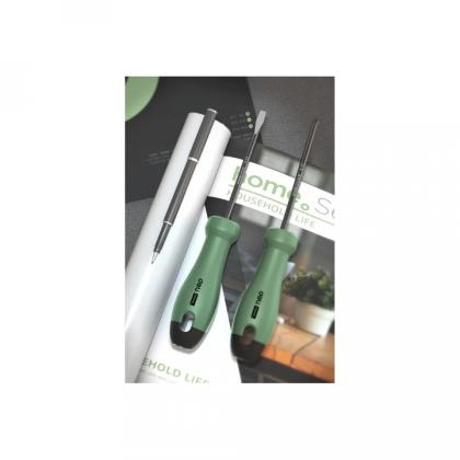 Набор отверток Deli HS HT1004L 4 шт. ( PH1*100,PH2*150,SL5*100,SL6*150), Soft Touch, зеленый