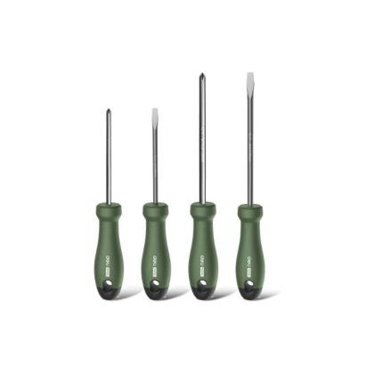 Набор отверток Deli HS HT1004L 4 шт. ( PH1*100,PH2*150,SL5*100,SL6*150), Soft Touch, зеленый