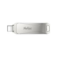 Карта памяти USB+TypeC Flash 3.0 128GB U782C Netac, металл, серебристый