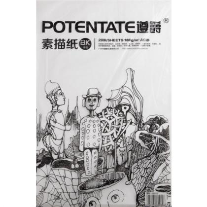 Бумага для рисования "Potentate", 27*39 см, 180 г/м2, натуральный белый