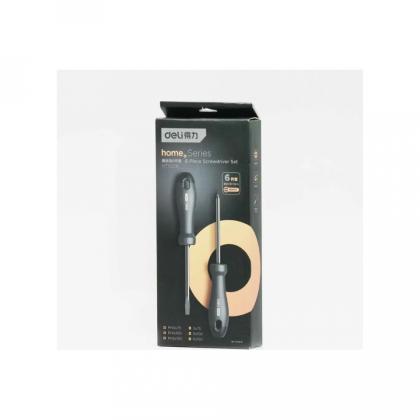 Набор отверток Deli HS EHT1006 6 шт, Soft Touch, черный