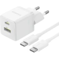 Сетевое зарядное устройство Baseus Palm P1011160A213-01 Fast Charger C+U 30W EU Moon White (с кабелем USB-C)
