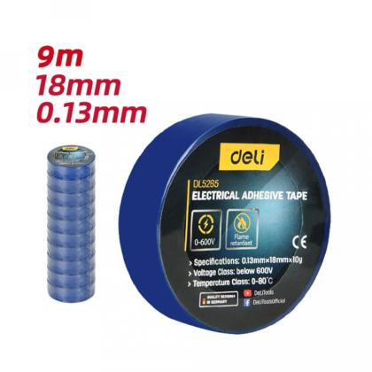 Изолента ПВХ Deli YS EDL5265 синяя, 18 мм x 10 м, 130 мкм