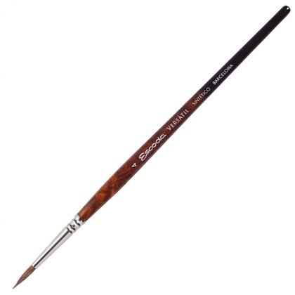 Кисть "Escoda Versatil Brush S/H " синтетика, темно-коричневый, круглая, №4