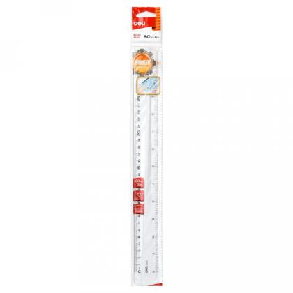 Линейка 30 см "Deli EG00312" пласт., прозрачный