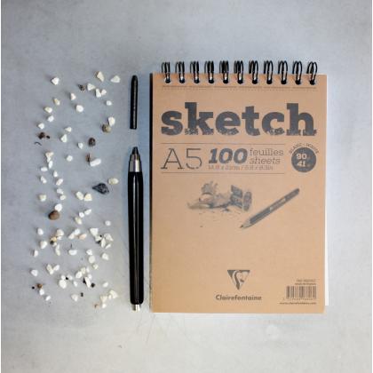 Скетчбук "Sketch" A3 90г/м2 50л. спираль сверху, коричневый