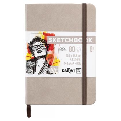 Скетчбук "Darwi" 10,5*14,8 см, 140 г/м2, 80 л., бежевый