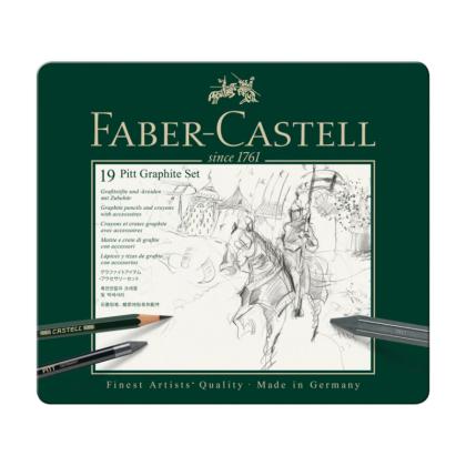 Карандаш чернографитный "Castell 9000" 19 шт в металлическом футляре