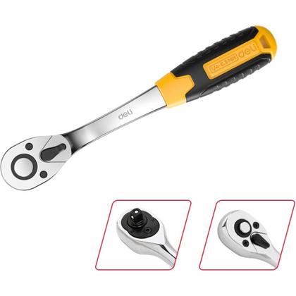 Ключ-трещотка Deli RS EDL2324 1/4", 150 мм, 72 зуба